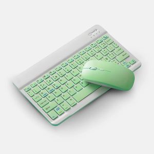 Teclado Sem Fio Bluetooth Recarregável Com Mouse Verde