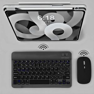 Teclado Sem Fio Bluetooth Recarregável Com Mouse - Teclado e Mouse Wireless ABNT 1 com Bluetooth - Preto