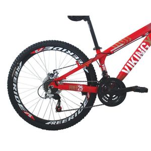 Bicicleta Freeride Aro 26 Freio Disco 21V Vermelho Viking X