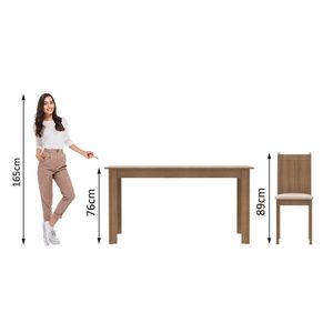 Conjunto Sala de Jantar Analu Mesa com 6 Cadeiras Madesa