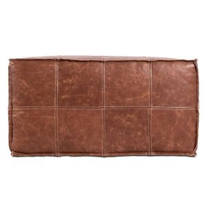 Puff Quadrado Decorativo Sala De Estar Living Lira L07 Couro Camel - Mpozenato