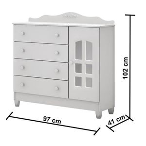 Quarto De Bebê Berço Mini Cama Guarda Roupa Cômoda Branco