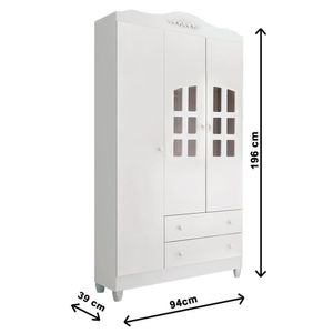 Quarto De Bebê Berço Mini Cama Guarda Roupa Infantil Branco