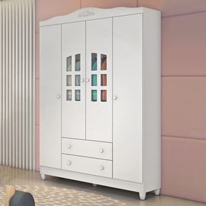 Guarda Roupa Infantil Com Gavetas Branco