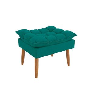 Puff Luxo Decorativo Estilo Versátil Sala Escritório Lounges Azul Turquesa