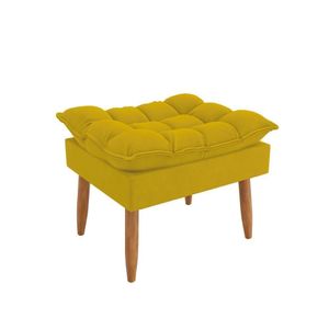 Puff Luxo Decorativo Estilo Versátil Sala Escritório Lounges Amarelo