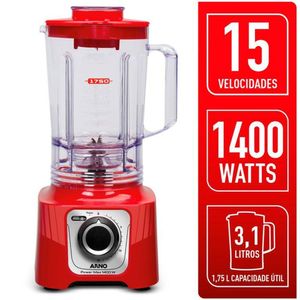 Liquidificador Arno Power Max LN63 1400W Jarra 3,1l Vermelho 127V