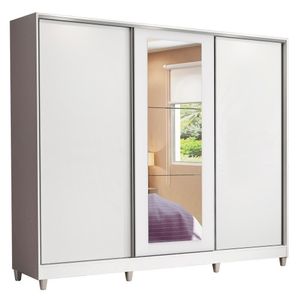 Guarda-Roupa Eros 3 Portas Correr 1 Espelho 100% MDF Madesa