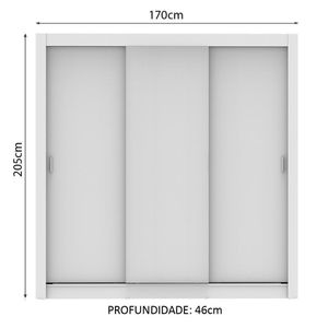 Guarda-Roupa Casal Mônaco 3 Portas de Correr Branco Madesa