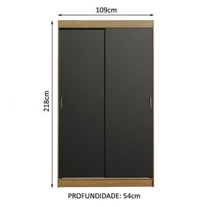 Guarda-roupa Solteiro 2 Portas de Correr 2 Gavetas Madesa