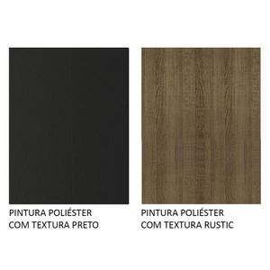 Guarda-Roupa Casal 3 Portas Correr Preto/Rustic