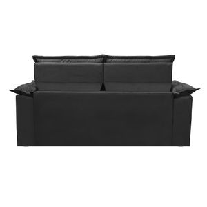 Sofá Retrátil E Reclinável Cama Inbox Compact 1,50m Tecido Suede Velusoft Preto