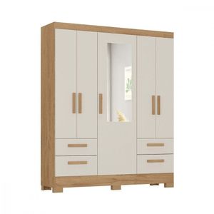 Guarda Roupa De Casal Vitoria Canelato E Off White Atualle