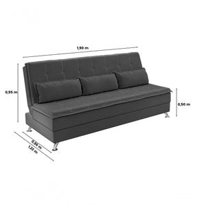 Sofá Cama Casal Luma 1,90m Cinza - Xflex Sofás