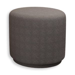 Puff Orgânico Beatriz Boucle Elegante Luxuoso Redondo - 7 Decor Cinza Escuro