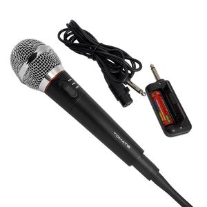 Microfone 2 Em 1 Profissional 2.5m Com E Sem Fio Wireless