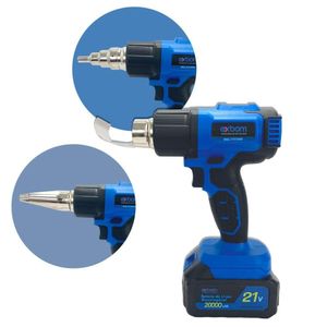 Soprador Térmico Portátil Com Display 21v + 3 Bocais De Metal Potente