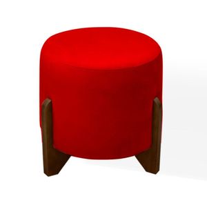 Puff Banqueta Decorativo Luiz Suede Vermelho Eli Móveis E Decoração