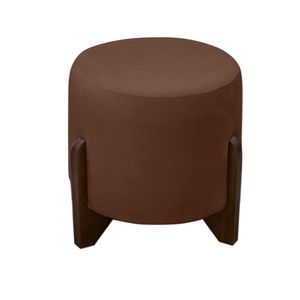 Puff Banqueta Decorativo Luiz Suede Marrom Eli Móveis E Decoração