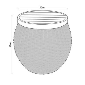 Puff Barril Tampo Aluminio Corda Náutica Terracota - Laranja