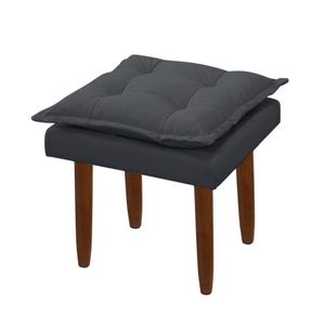 Puff Maria Para Sala De Tv E Estar Quarto Confortável Suede Cinza Mabe Magazine