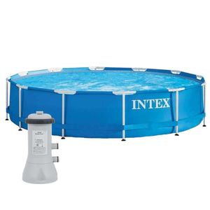 Piscina Estrutural Azul Bomba Filtrante 220v Intex