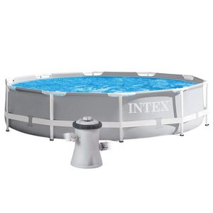 Piscina Estrutural Armação Litros Prism Com Bomba Filtrante 220v Intex