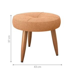 Puff Redondo Para Sala Davi Boucle Mostarda