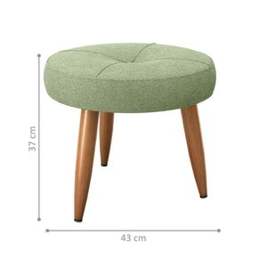 Puff Redondo Para Sala Davi Boucle Oliva