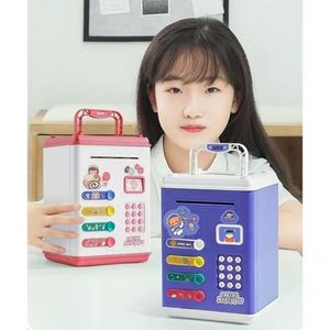 Mini Cofre Eletrônico Digital Senha 4 Dígitos Notas E Moedas Azul