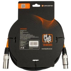 Cabo Para Microfone Player Xlr(f) X Xlr(m) 7m Preto Hayonik