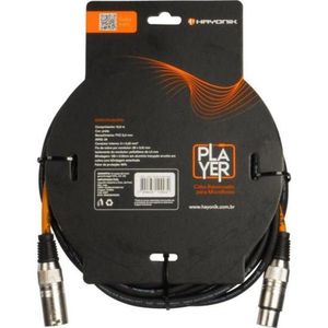 Cabo Para Microfone Player Xlr(f) X Xlr(m) 10m Preto Hayonik