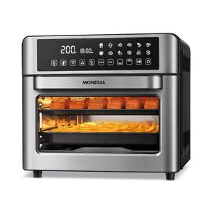 Fritadeira Air Fryer Forno Mondial Oven Digital 25L Preto/Inox 2000W AFO25LBI