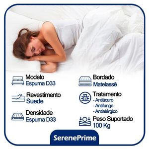 Cama Box Baú Solteiro Sintético + Colchão De Espuma D33 - Serene - 88cm Bege
