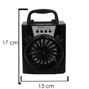 Caixa Caixinha Som Portátil Bluetooth Mp3 Usb Radio Fm Auxiliar 8w Preto