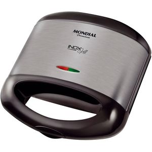 Grill e Sanduicheira Mondial Premium 800W Inox/Preta S07