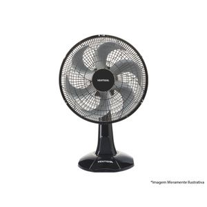 Ventilador Mesa Turbo Preto 6 Pas 30Cm 52W 127V