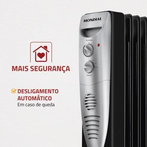 Aquecedor A óleo Mondial A-06 Preto Com Prata 110V
