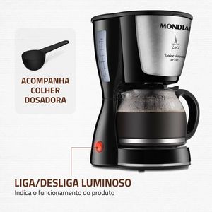 Cafeteira Elétrica Mondial Dolce Arome Preto/Inox C-32-32X