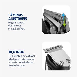 Aparador de Pelos PraticGroom Mondial Preto 6W Bivolt - BG-09