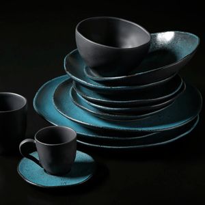Conjunto com 6 Pratos de Sobremesa Orgânico Petroleum Ø19,5cm
