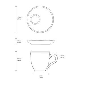 Conjunto com 6 Xícaras De Chá Orgânico 170ml com 6 Pires Descentralizado Echo
