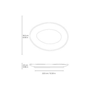 Conjunto com 6 Pratos de Sobremesa Oval Orgânico Echo 22,5x16,5x2,5cm