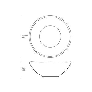 Conjunto com 6 Pratos Fundo Linhas Echo Ø22,5cm 830ml