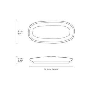 Conjunto com 4 Travessas Oval Rasa Mini Orgânico Litchi 16,5x8cm