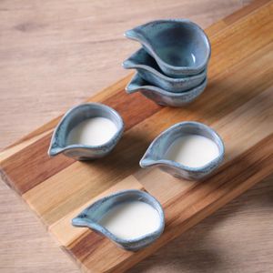 Conjunto com 6 Molheiras Oval Orgânico Breeze 8x6cm 40ml