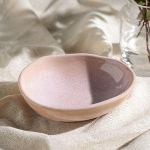Conjunto com 6 Cumbucas Oval Orgânico Litchi 14,5x12x4,9cm 265ml