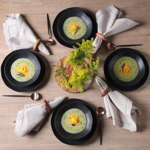 Aparelho de Jantar 30 Peças Orgânico Preto Matte (para 6 pessoas)