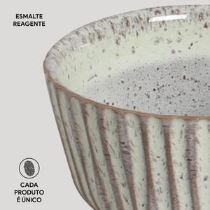 Conjunto com 6 Ramequins Médio Linhas Pistache Ø9x5cm 170ml