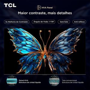 Smart TV 55 TCL, 4K UHD, QLED, Google TV - 55P7K - Preto